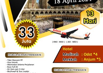 Paket Umroh Medan Murah 18 April 2024